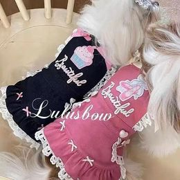 Vêtements pour chiens Mignon Pet Denim Dentelle Sangle Jupe Chat Vêtements Teddy Petit Printemps / Été Princesse Style Chiot