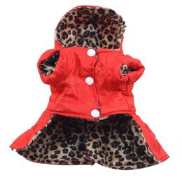 Vêtements pour chiens mignons chiens de compagnie Costume léopard vêtements d'hiver chiot coton à capuche manteaux chauds vestes Chihuahua produit 231129