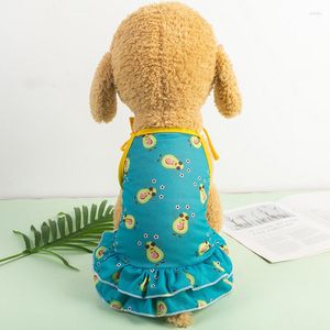 Vêtements pour chiens mignon robe pour animaux de compagnie jupe imprimée Ultra mince et respirant chat vêtements petits chiens Costume été