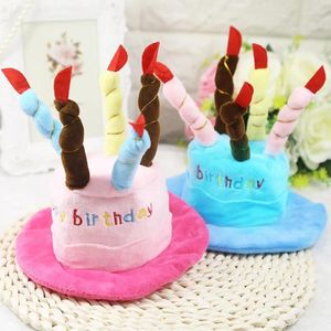 Vêtements pour chiens mignons de compagnie de compagnie de bonnet avec gâteau d'anniversaire bougies de conception de cadeaux de conception de costume de cadour CAP accessoire