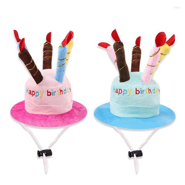 Ropa para perros Lindo sombrero para mascotas Gorros con velas de pastel de cumpleaños Diseño de regalo Accesorio para sombreros de fiesta Gorra al aire libre