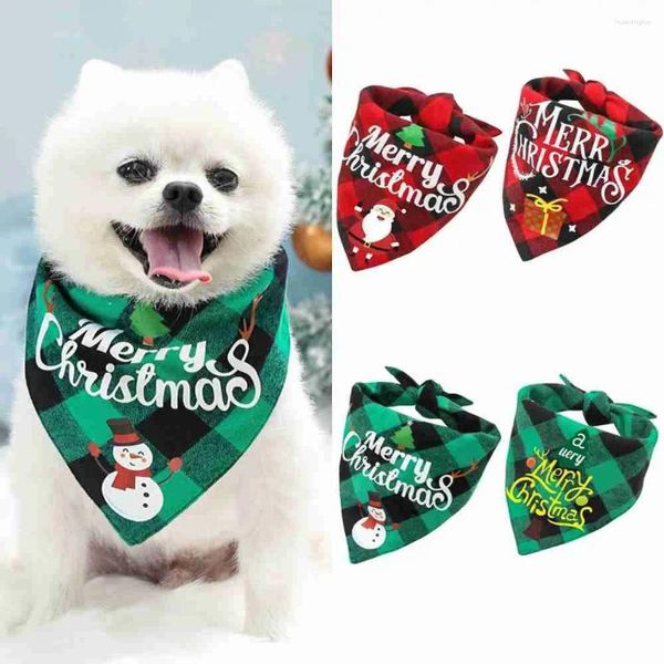 Appareils pour chiens Écharpe animale mignon décoration de chat triangulaire bandage de Noël Bandana Bibs Neckerchief Saliva serviette