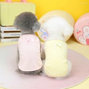 Hondenkleding Schattig huisdiervest Shirt Puppykleding Gestreept Ademend Strikkleding Teddy Schnauzer Zomer Home Sling Cat-kostuum