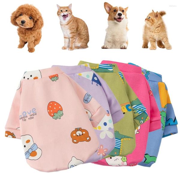 Vêtements pour chiens mignon imprimerie de chandail à animal de compagnie plus velours chiot doux chat vêtements chauds hiver confortable