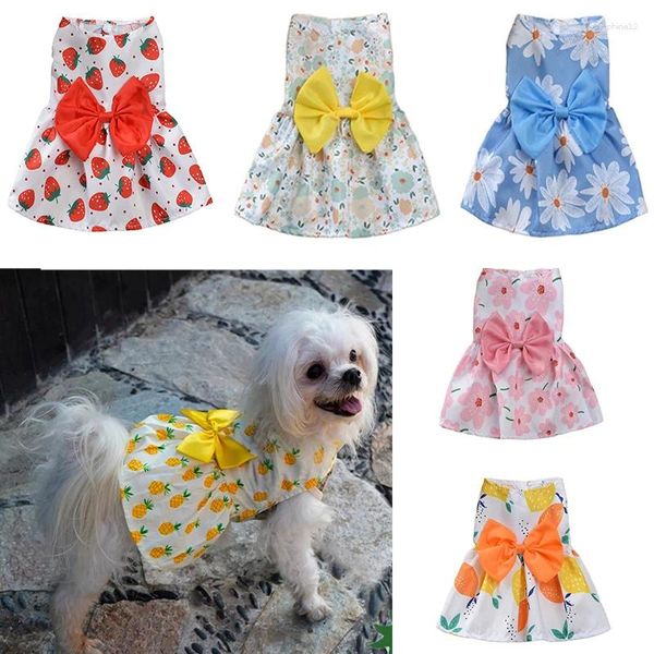 Ropa para perros lindo vestido de verano falda ropa para mascotas chihuahua pomeranian shih tzu maltés caniche bichon cachorro ropa pequeña