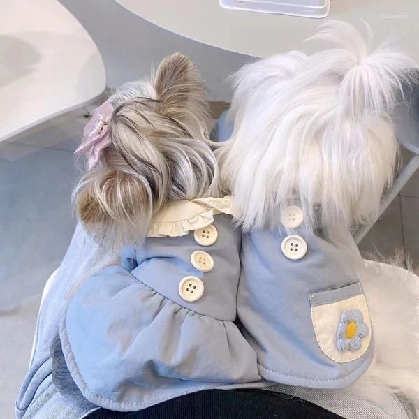 Ropa para perros lindo vestido de algodón dulce ropa de mascota perros más gruesos súper ropa chaleco elegante cachorro y Yorkies cálidas chaquetas de invierno