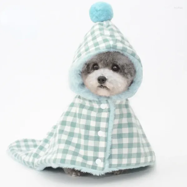 Vêtements de chien mignon chaud hiver Plaid couverture pour animaux de compagnie sac de couchage chat manteau manteau vêtements à capuche Costume