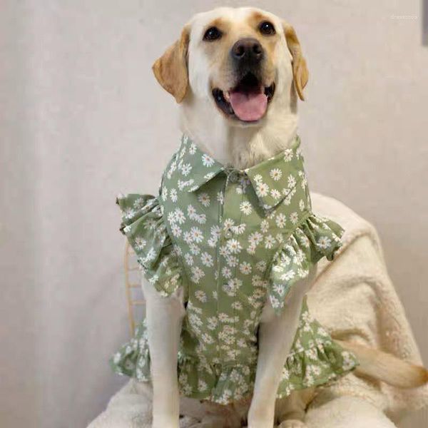 Ropa para perros Daisy Trajes grandes Cachorro Ropa de verano Vestidos grandes Falda Mascota para Labrador Golden Retriever