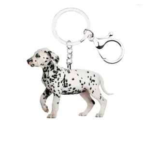 Vêtements de chien Dalmatien trousseau fermoir mousqueton mode animale mignon porte-clés Llaveros acrylique copains cadeau pour fille pas sac 3D sac à main goutte