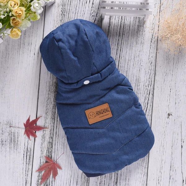 Ropa para perros Denim Blue Pet Sudadera con capucha Suéter cálido Ropa con sombrero Abrigo Dos pies Disfraz para pequeño gato Cachorro Chaleco Pitbull Pug Tienda Suministro