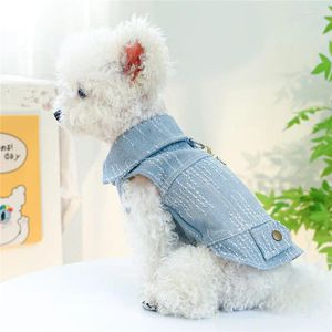 Hondenkleding denim katjas jongensgirls huisdier kleren jeans kleding puppy mouwloze vestjack voor kleine honden chihuahua huisdieren outfit xs