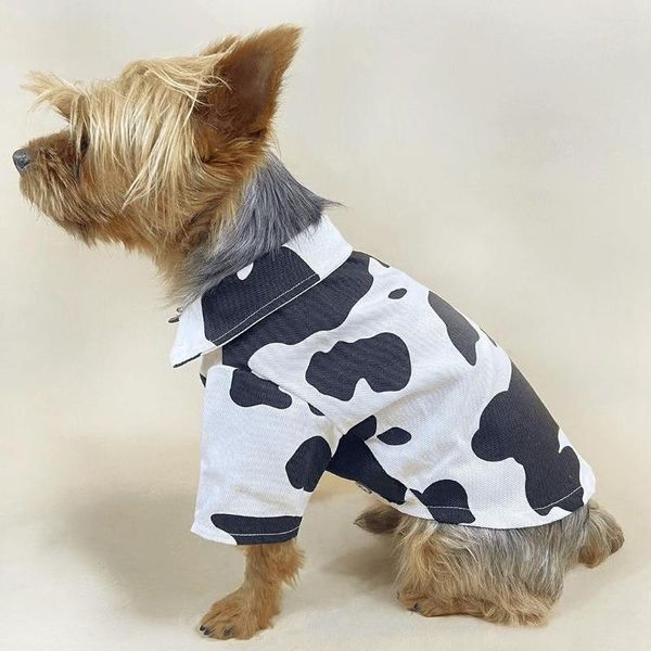 Vêtements pour chiens Chemise en denim Manteau noir et blanc Printemps Automne Vêtements Petit Costume de mode de taille moyenne Chihuahua Yorkshire Caniche