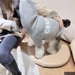 Vêtements de chien Vêtements de créateurs Automne et hiver Pet Gris Pull à tricoter Chenery Teddy Fadou Manteau Corgi Cat Drop Livraison Maison Jardin OTC3V