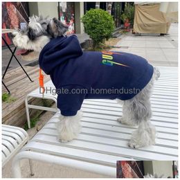 Vêtements pour chiens Designer Vêtements pour chiens Vêtements de marque Sweat à capuche doux et chaud pour petits chiens Vestes par temps froid Mode Manteau polaire hiver Lightni Dhko7
