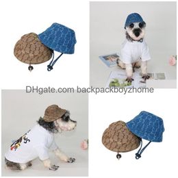 Vêtements de chien Designer Casquette de chien Vêtements de marque réglable Sport de plein air Protection solaire Chapeau de baseball Visière Sunbonnet Outfit avec classique Le Dh3Go