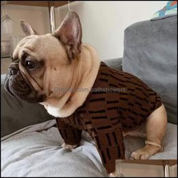 Vêtements pour chien concepteur de vêtements pour chien marques vêtements avec un motif de lettre jacquard classique pull d'animal chaud pour petit chiens moyens chat wi bat dhltw