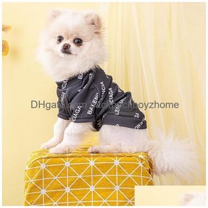 Vêtements pour chiens Designer Vêtements pour chiens Vêtements de luxe avec lettres classiques Motif été Soyeux T-shirts pour animaux de compagnie Doux élastique respirant Chiot S DH48P