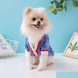 Vêtements de chien Designer Vêtements de chien Hiver Chaud Pull pour animaux de compagnie Tricoté Col roulé Temps froid Animaux Manteaux Plover Vêtements Drop Livraison Dhzbi