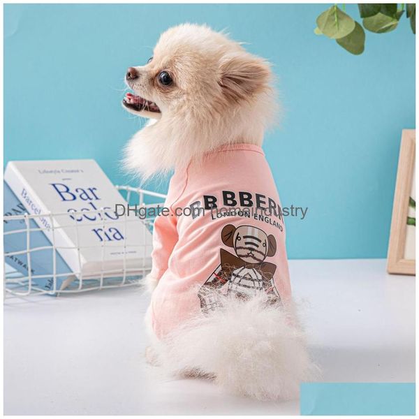 Vêtements de chien Designer T-shirts Marque Vêtements d'été avec des lettres classiques Cool Puppy Tenue respirante Sweat-shirt doux pour petit chien Dhtnz