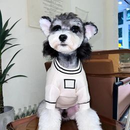 Vêtements de chien Designer Blanc Koko Chiot Vêtements de luxe Pulls tricotés Pulls élégants Tenues d'hiver pour animaux de compagnie