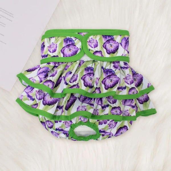 Pañal de pañales de ropa para perros pantalones menstruales con patrón de flores para perros pañales fisiológicos lavables gatos mascotas cómodas