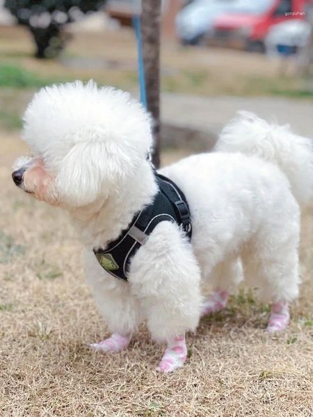 Ropa para perros Cubiertas de pies desechables para perros pequeños Herramientas antisuciedad Calcetines Zapatos Caminando afuera Pet Vendas autoadhesivas Cat Scra