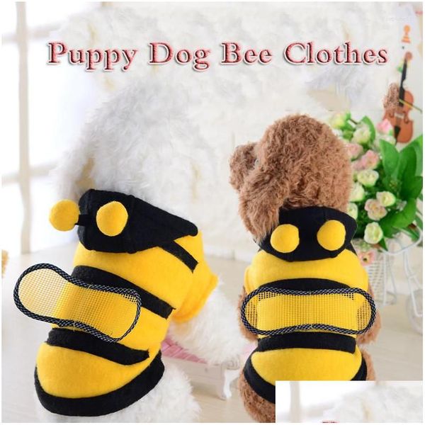 Vêtements pour chiens Vêtements pour chiens Ahuapet Nouveauté Chiot Abeille Vêtements Hiver Chaud Costume Drôle Tissu Doux Polaire Pet Party Décoration Fournitures F Dh0Zu