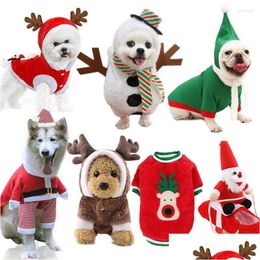 Vêtements pour chiens Vêtements pour chiens Vêtements de dessin animé Costumes d'Halloween Chiens Chat Sweats à capuche Chihuahua Manteau d'hiver Vêtements pour animaux de compagnie Petits chats Noël Dr Dhnnf