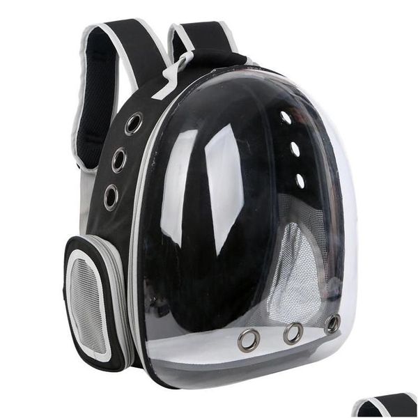 Vêtements pour chiens Vêtements pour chiens - Chien Chat Transparent Espace Respirant Shoder Sac Pet À L'extérieur Voyage Portable Sac À Dos Chiens Transportant Cage Dhqqy