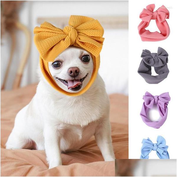 Vêtements de chien Vêtements de chien Mode Bandeau pour animaux de compagnie Tête douce ER Mignon Bow Coiffe Po Props Chiot Habiller Chapeau Fête Pâques Décorations Dhwi3