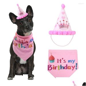 Vêtements pour chiens Vêtements pour chiens Célébration à la mode Festive Unique Amusant Mignon Chapeau pour animaux de compagnie pour fournitures de fête d'anniversaire Costume Vente Drop Deliv Dhepx