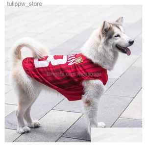 Vêtements pour chiens vêtements pour chiens vêtements pour animaux de compagnie printemps / été grand moyen et petits cheveux dorés samo mille réservoir de basket-ball de basket-ball