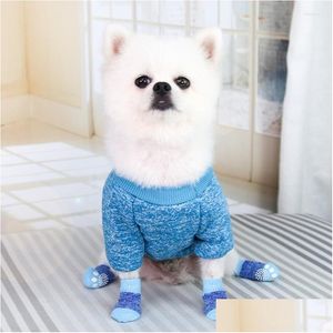 Vêtements pour chiens Vêtements pour chiens Chaussettes Protecteur pour chiens avec motif de dessin animé pour livraison directe en plein air Fournitures pour animaux de compagnie de jardin à domicile Fournitures pour chiens Dhyju