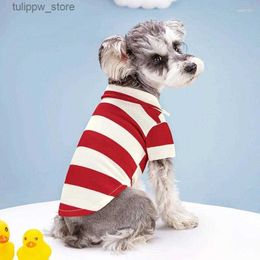 Vêtements pour chiens vêtements pour chiens vêtements d'été doux Polo Pet Polo Puppy Sweet-shirt à rayures pour petits chiens moyens Come Cat L46
