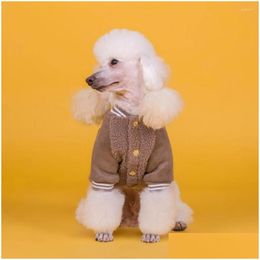 Vêtements de chien Pulls de vêtements de chien garder la chaleur en peluche épaissir le sweat-shirt de chiot de chat coupe-vent pour les fournitures d'hiver livraison directe Dhgarden Dhisx