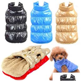 Vêtements pour chiens Vêtements pour chiens Vêtements d'hiver pour animaux de compagnie Épais Polaire Gilet imperméable Veste en duvet Chiot Petits chiens Chaud Chihuahua Supplie Drop Deliv Dhpdp