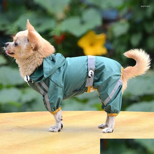 Vêtements de chien Vêtements de chien Année Pet Cat Raincoat Vêtements Chiot Combinaison Sweat à capuche Vestes de pluie imperméables Drop Livraison Dhgarden Dhw5X