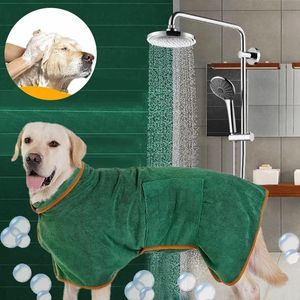 Hondenkleding Dog Bathrobe Pet Drooge Veek Kleding Microvezel Absorberende strandhanddoek voor grote middelgrote kleine honden Katten Fast Dry Dog Accessoires 230327