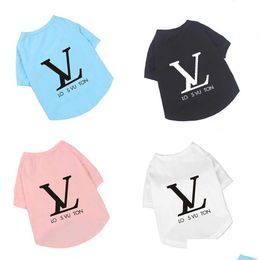 Vêtements pour chiens Vêtements pour chiens Esigner Apparel Classique Lettrage Motif Mode Été Coton Animaux T-shirts Doux Et Respirant Chiot Chaton Dhivg