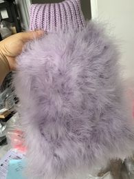 Hondenkleding Dog Designer Designer Luxe bont trui roze blauw paarse hoogwaardige warme gebreide kleding voor puppy haarloze katten mode kattenkleding 230815