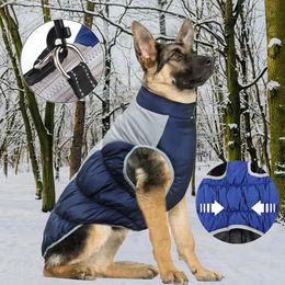 Vêtements pour chiens Veste en duvet pour chien avec anneau en D Vestes réfléchissantes imperméables pour animaux de compagnie pour petits chiens de taille moyenne hiver vêtements chauds pour animaux de compagnie tenues 231110