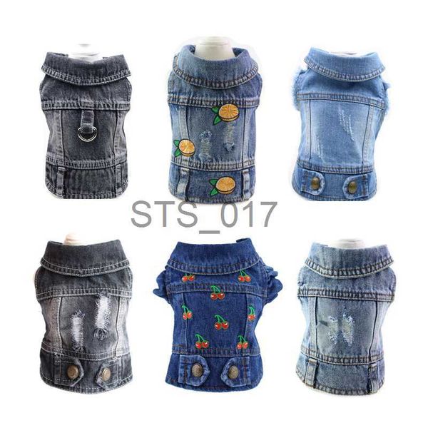 Vêtements pour chiens Chien Jean et Blue Puppy Denim T-shirt Lavable Vêtements pour chiens Vêtements cool pour petits chiens moyens Cowboy Vest Chats Vêtements x0904