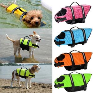 Vestuário para cães Colete salva-vidas de verão impresso para animais de estimação Roupas de segurança para cães Roupa de banho para animais de estimação Traje de natação de segurança 230729