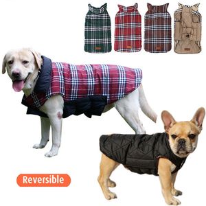 Hondenkleding Dog Vest Winterjas Omkeerbare Britse stijl Geplaat