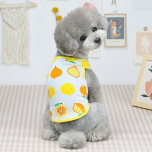 Vêtements pour chiens Doggy Shirts Coton avec motifs de fruits Vêtements pour chiens d'été Mignon Respirant Stretchy Fit Gilet pour petit toutou chats Pastèque XHH21-405