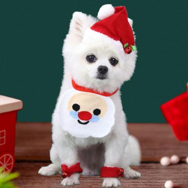 Ropa para perros Perros y gatos Atar Saliva Toalla Babero Calabaza Halloween Navidad Suministros para mascotas Ropa Decoraciones