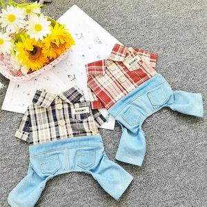 Vêtements pour chiens Chiens Chats Combinaison Big Plaid Design Pet Puppy Manteau T-shirt Printemps / Vêtements d'été