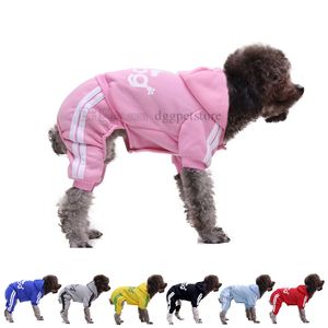 Koud weer hond kleding hond hoodie huisdier jassen fleece sweatshirt met knopen winter warme katoenen puppy pyjama 4 poten huisdieren jumpsuit voor kleine honden katten boy girl s a501