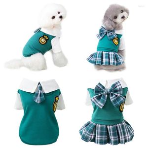 Vêtements pour chiens Chiens Couples Vêtements College Style Chiot Robe T-shirt Jupe pour chaton Vêtements Chihuahua Teddy Pug Costumes Pet