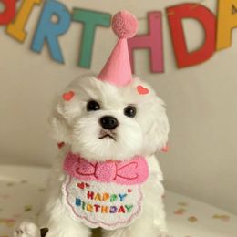 Ropa para perros perros fiesta cumpleaños sombrero babero perro gato mascota saliva bolsillo salivas toalla bichon